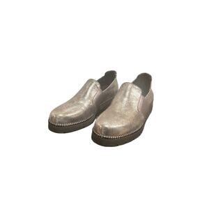 VANEli Wedge Loafers Slip On Women's Sz 8.5 Soft Metallic Silver Cushioned